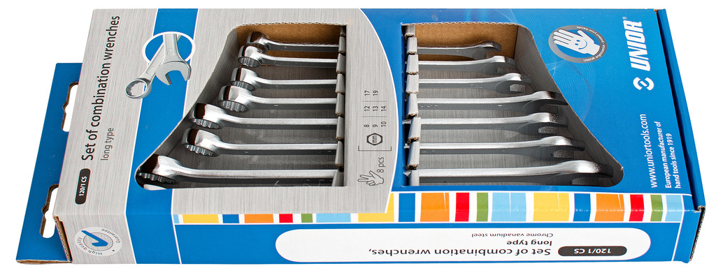 #demo# 120/1CS-Juego de llaves combinadas largas, en caja de cartón-8 - 19/8