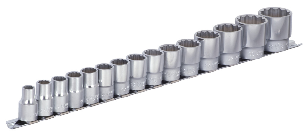 #demo# 190H12P15-Juego de vasos 1/2" en regleta-10 - 32/15