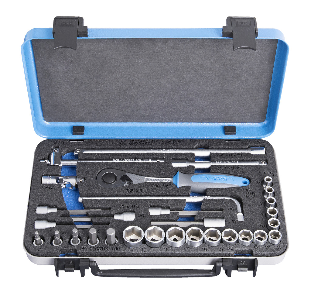 #demo# 239D-Juego de vasos de 3/8" en caja metálica-/30