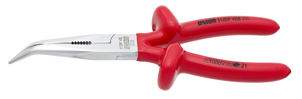 #demo# 512/1VDEDP-Alicate con puntas semirredondas, boca curva con corte y grip, aislado-170