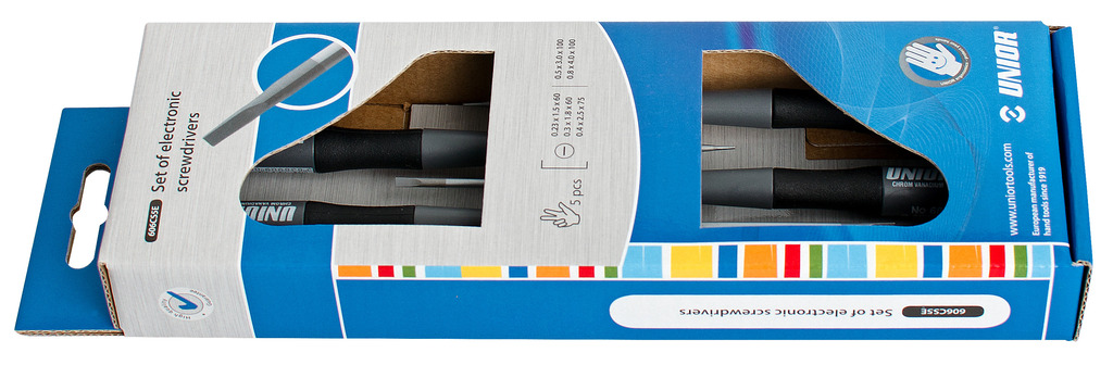 #demo# 606CS5E-Juego de destornilladores para electrónica, en caja de cartón-/5