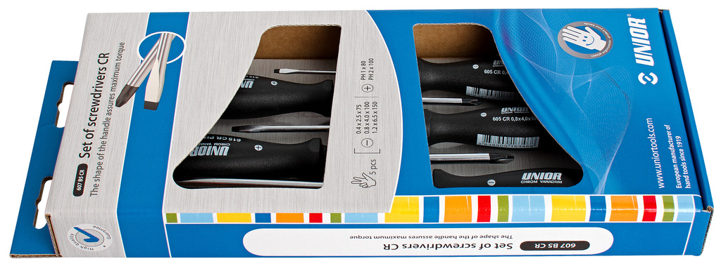 #demo# 607B5CR-Juego de destornilladores CR, en caja de cartón-/5