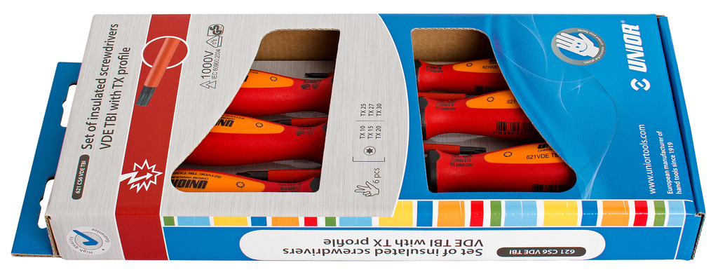 #demo# 621CS6VDETBI-Juego de destornilladores aislados, VDE TBI con perfil TX, en caja de cartón-/6