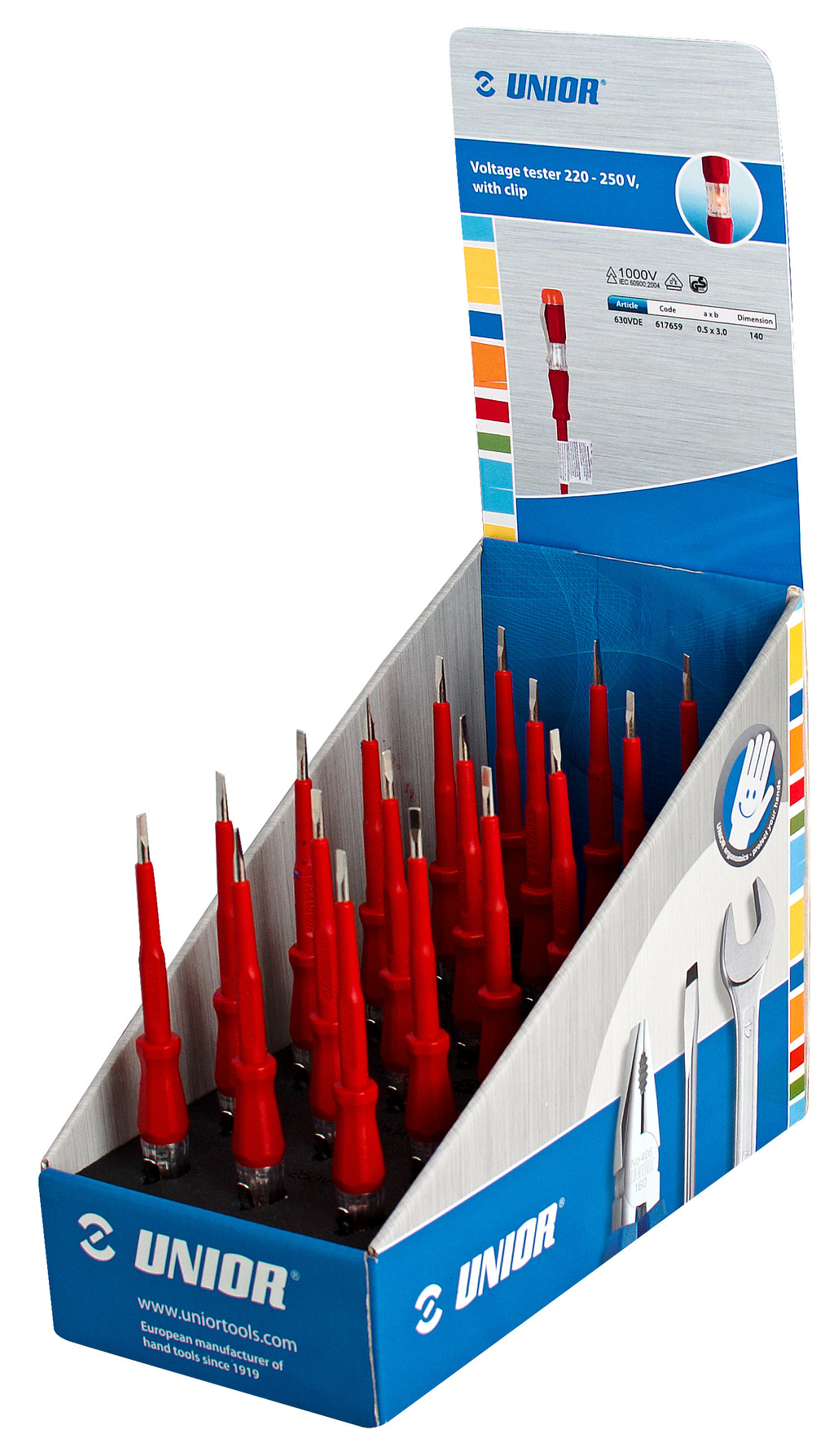 #demo# 630VDE140ST-Juego de comprobador de tensión en expositor de cartón