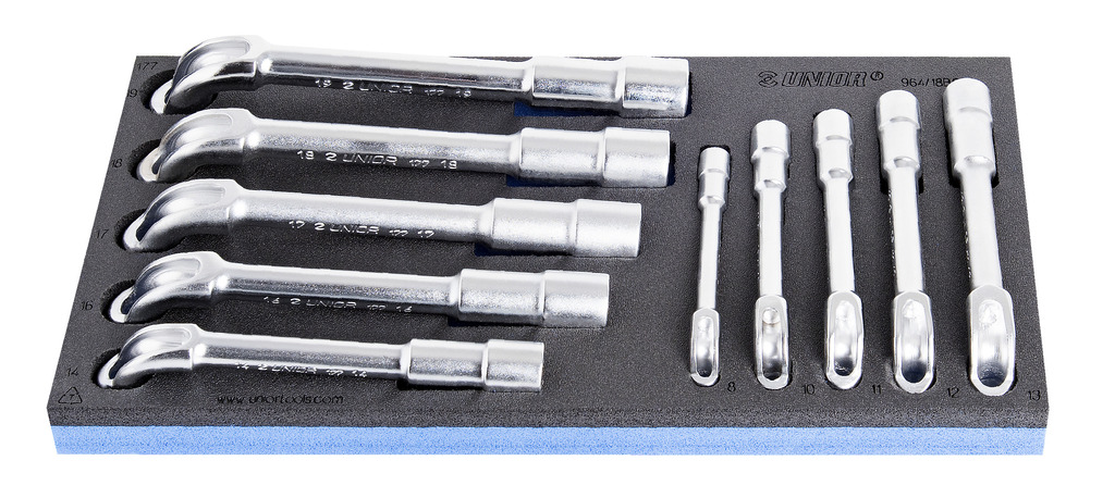 #demo# 964/18BSOS-Juego de llaves de pipa estriadas en bandeja de plástico-8 - 19/10