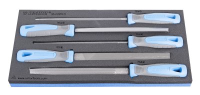 #demo# 964/26BSOS-Juego de limas bastas en bandeja de plástico-/5