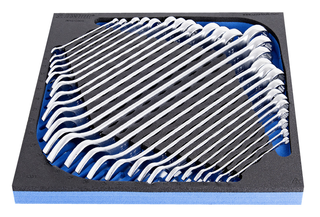 #demo# 964/2CSOS-Juego de llaves combinadas largas, en bandeja de plástico-6 - 32/26