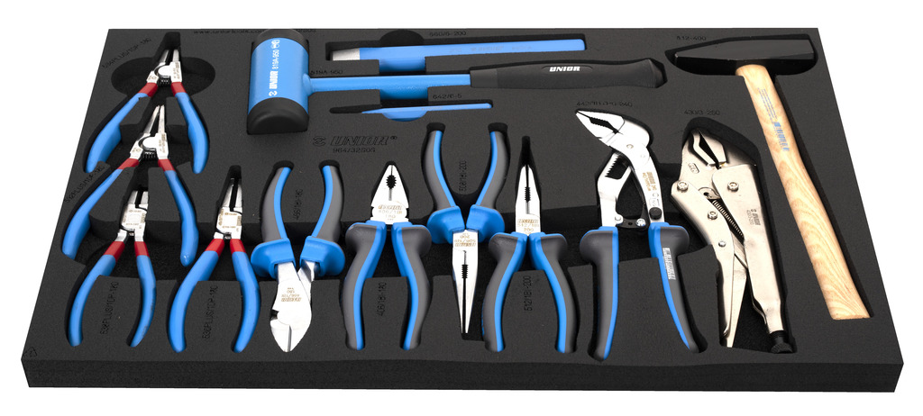 #demo# 964/32SOS-Juego de alicates y martillos en bandeja SOS-/14