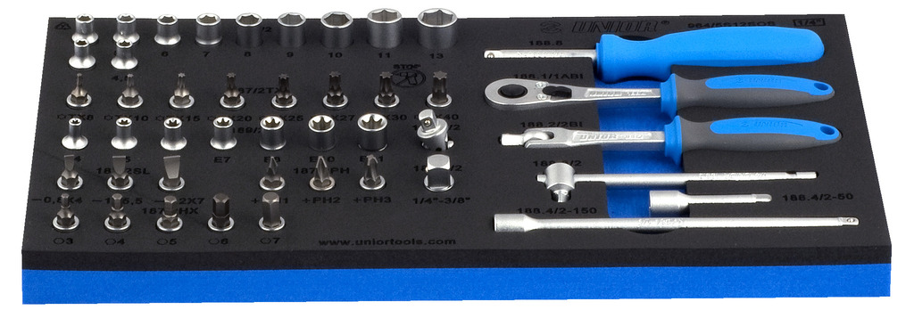 #demo# 964/5SOS-Juego de vasos y accesorios de 1/4" en bandeja SOS-/45